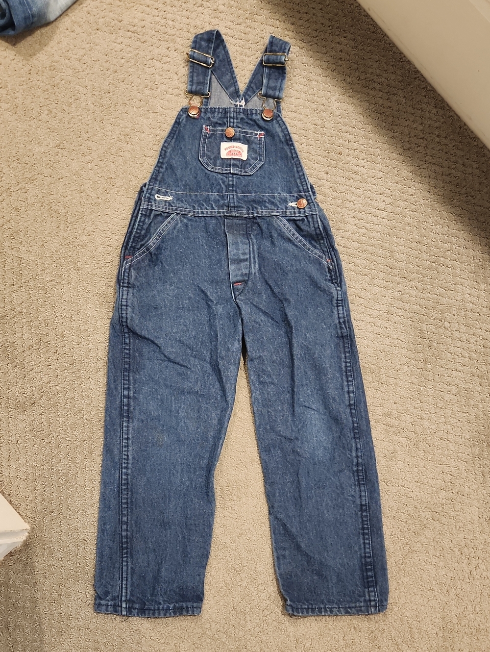 Classic ROUND HOUSE Dark Blue Denim Overalls for Child